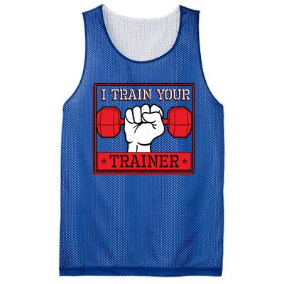 I Train Your Trainer Fitness Dumbbell Exercise Gym Gift Idea Gift Mesh Reversible Basketball Jersey Tank