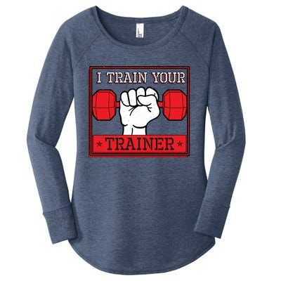 I Train Your Trainer Fitness Dumbbell Exercise Gym Gift Idea Gift Women's Perfect Tri Tunic Long Sleeve Shirt