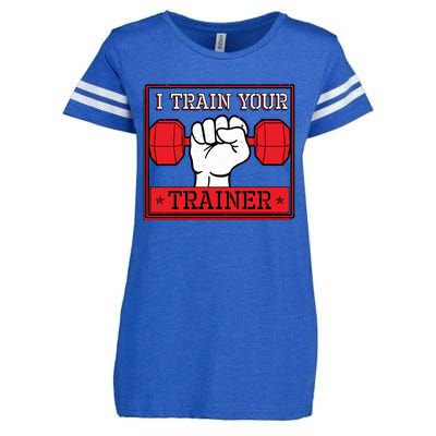 I Train Your Trainer Fitness Dumbbell Exercise Gym Gift Idea Gift Enza Ladies Jersey Football T-Shirt