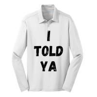 I Told Ya Silk Touch Performance Long Sleeve Polo