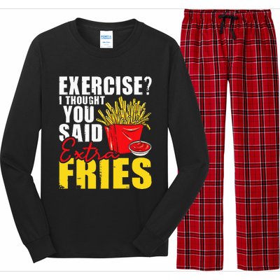 I Thought You Said Extra Fries Fast Food Lover French Fry Long Sleeve Pajama Set