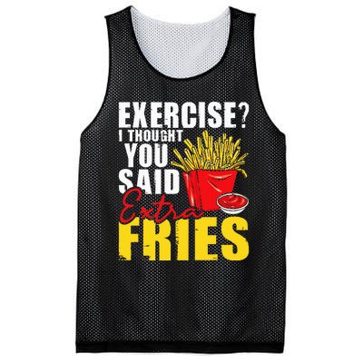 I Thought You Said Extra Fries Fast Food Lover French Fry Mesh Reversible Basketball Jersey Tank