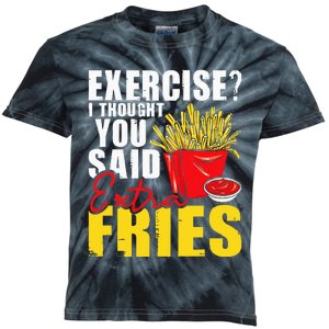 I Thought You Said Extra Fries Fast Food Lover French Fry Kids Tie-Dye T-Shirt