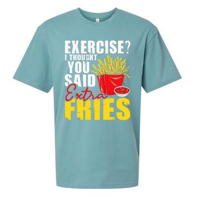 I Thought You Said Extra Fries Fast Food Lover French Fry Sueded Cloud Jersey T-Shirt