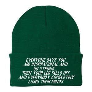 Inspirational Then Your Leg Falls Off Amputee Knit Cap Winter Beanie