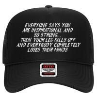 Inspirational Then Your Leg Falls Off Amputee High Crown Mesh Back Trucker Hat