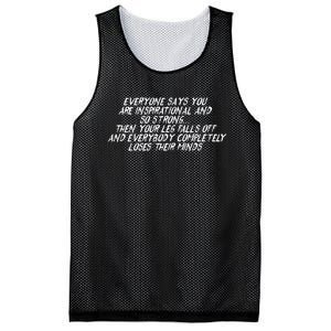 Inspirational Then Your Leg Falls Off Amputee Mesh Reversible Basketball Jersey Tank