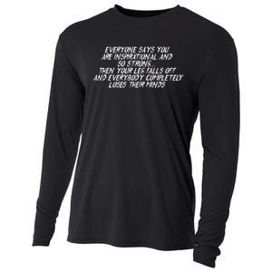 Inspirational Then Your Leg Falls Off Amputee Cooling Performance Long Sleeve Crew