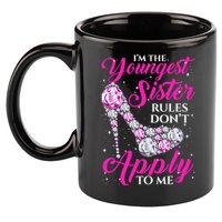 I'm The Youngest Rules Dont Apply To Me Youngest Sister Gift 11oz C Handle Ceramic Mug