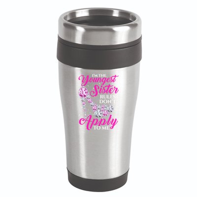 I'm The Youngest Rules Dont Apply To Me Youngest Sister Gift 16oz Travel Tumbler