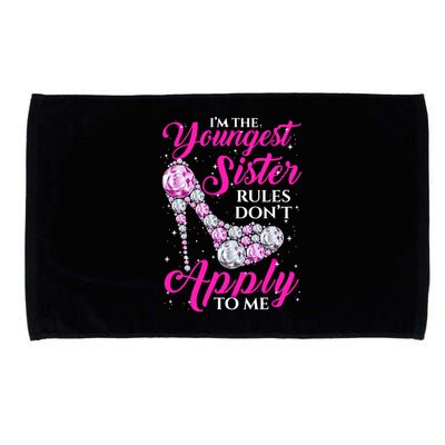 I'm The Youngest Rules Dont Apply To Me Youngest Sister Gift Microfiber Hand Towel
