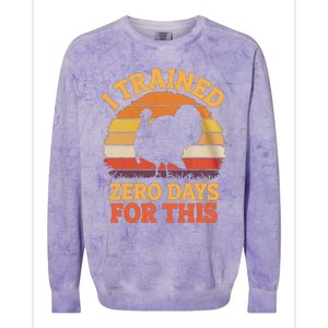 I Trained Zero Days For This Thanksgiving Running Turkey Colorblast Crewneck Sweatshirt