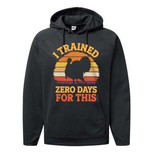 I Trained Zero Days For This Thanksgiving Running Turkey Performance Fleece Hoodie