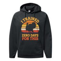 I Trained Zero Days For This Thanksgiving Running Turkey Performance Fleece Hoodie