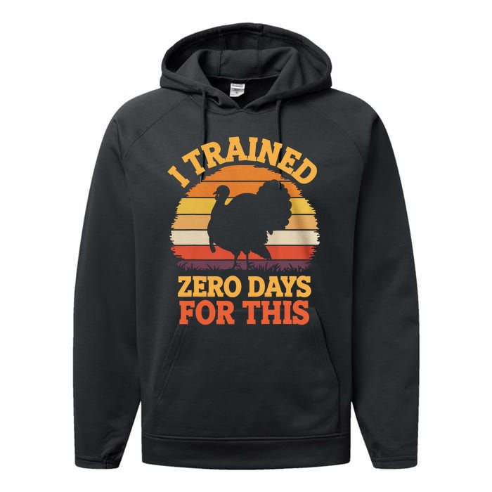 I Trained Zero Days For This Thanksgiving Running Turkey Performance Fleece Hoodie