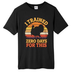 I Trained Zero Days For This Thanksgiving Running Turkey Tall Fusion ChromaSoft Performance T-Shirt