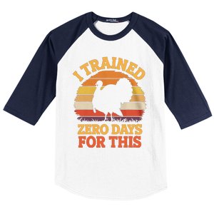 I Trained Zero Days For This Thanksgiving Running Turkey Baseball Sleeve Shirt