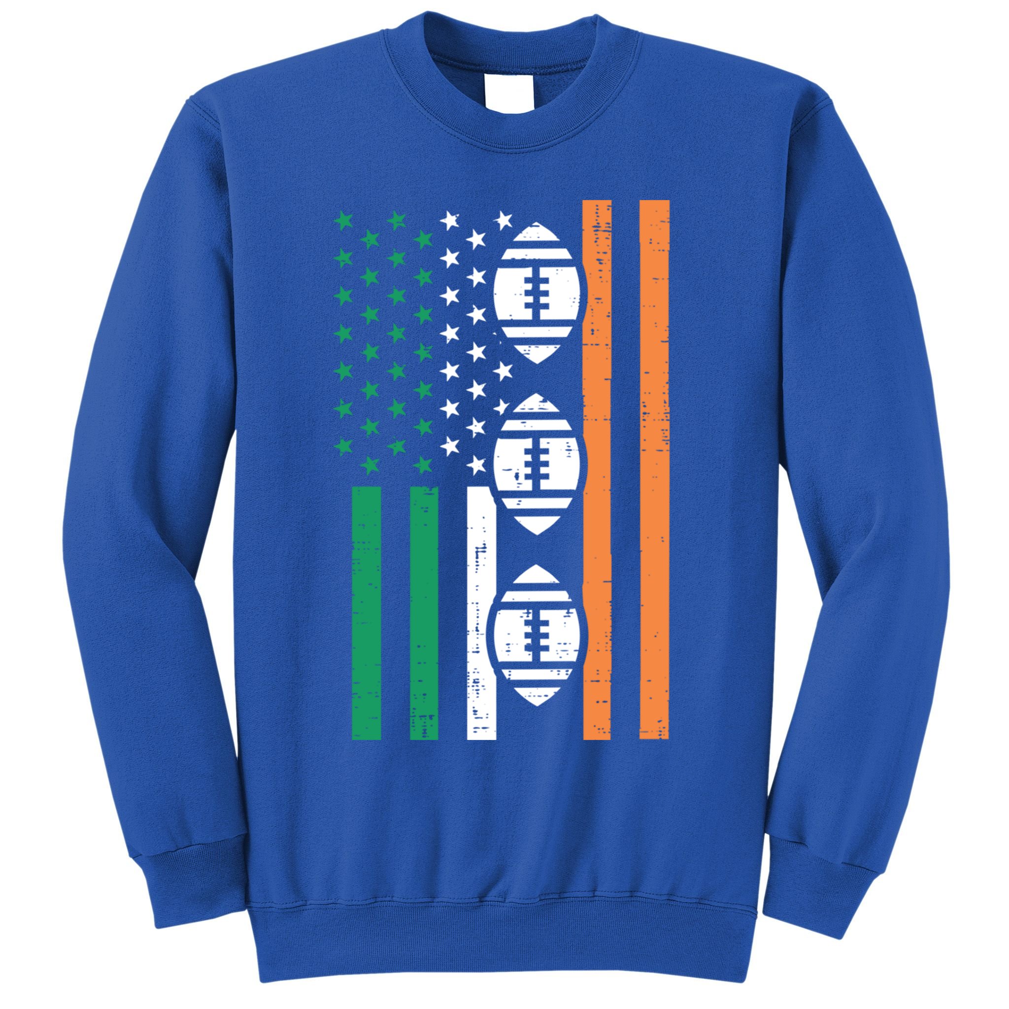 Irish Us Flag American Footballs St Patricks Day Patriotic Cute Gift Sweatshirt