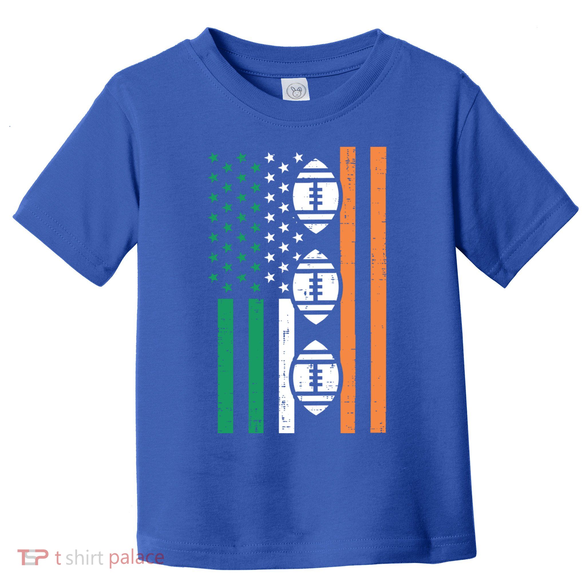 Irish Us Flag American Footballs St Patricks Day Patriotic Cute Gift Toddler T-Shirt