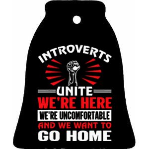 Introverts Unite Funny Anti Social Ceramic Bell Ornament