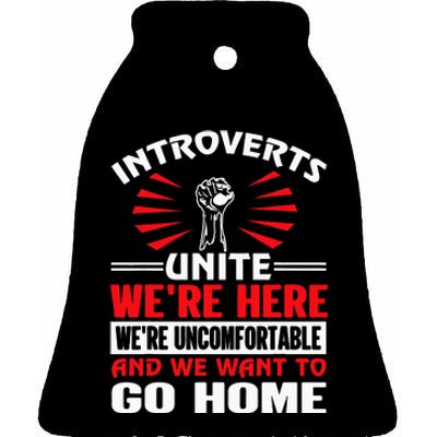 Introverts Unite Funny Anti Social Ceramic Bell Ornament