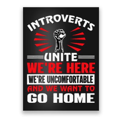 Introverts Unite Funny Anti Social Poster