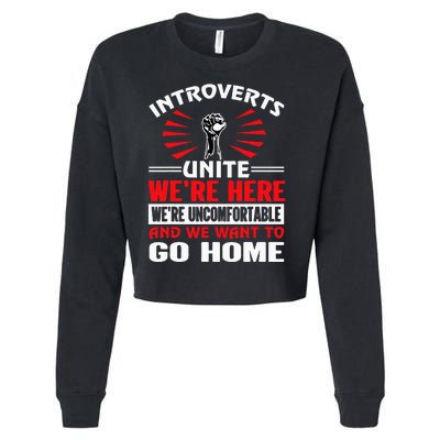 Introverts Unite Funny Anti Social Cropped Pullover Crew