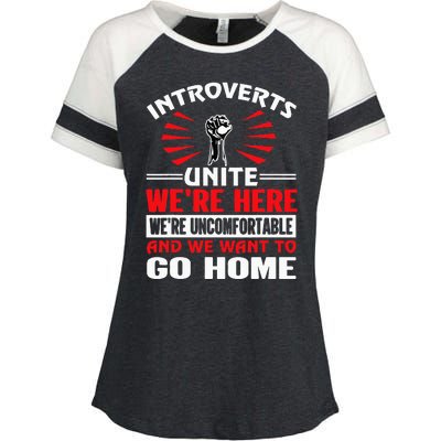 Introverts Unite Funny Anti Social Enza Ladies Jersey Colorblock Tee