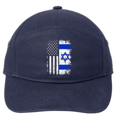 Israel Usa Flag 7-Panel Snapback Hat