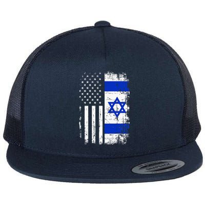 Israel Usa Flag Flat Bill Trucker Hat