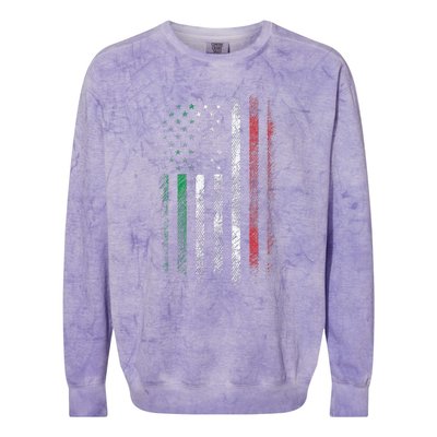 Italy USA Flag 4th Of July Patriotic American Italian Flag Colorblast Crewneck Sweatshirt