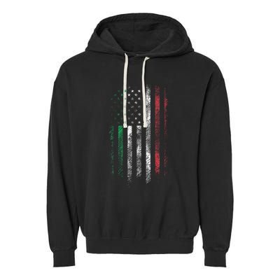 Italy USA Flag 4th Of July Patriotic American Italian Flag Garment-Dyed Fleece Hoodie