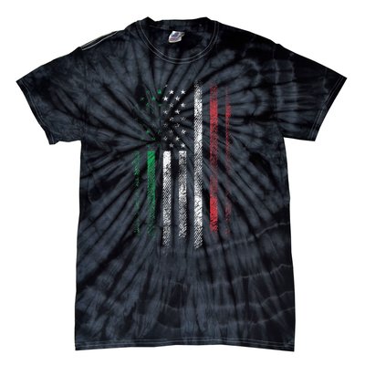 Italy USA Flag 4th Of July Patriotic American Italian Flag Tie-Dye T-Shirt