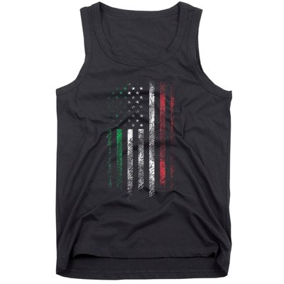 Italy USA Flag 4th Of July Patriotic American Italian Flag Tank Top