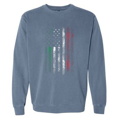 Italy USA Flag 4th Of July Patriotic American Italian Flag Garment-Dyed Sweatshirt