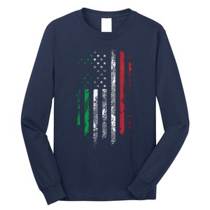 Italy USA Flag 4th Of July Patriotic American Italian Flag Long Sleeve Shirt