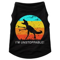 I'm Unstoppable Funny Vintage Retro TRex Doggie Tank