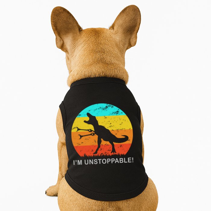 I'm Unstoppable Funny Vintage Retro TRex Doggie Tank