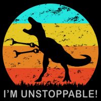 I'm Unstoppable Funny Vintage Retro TRex Doggie Tank