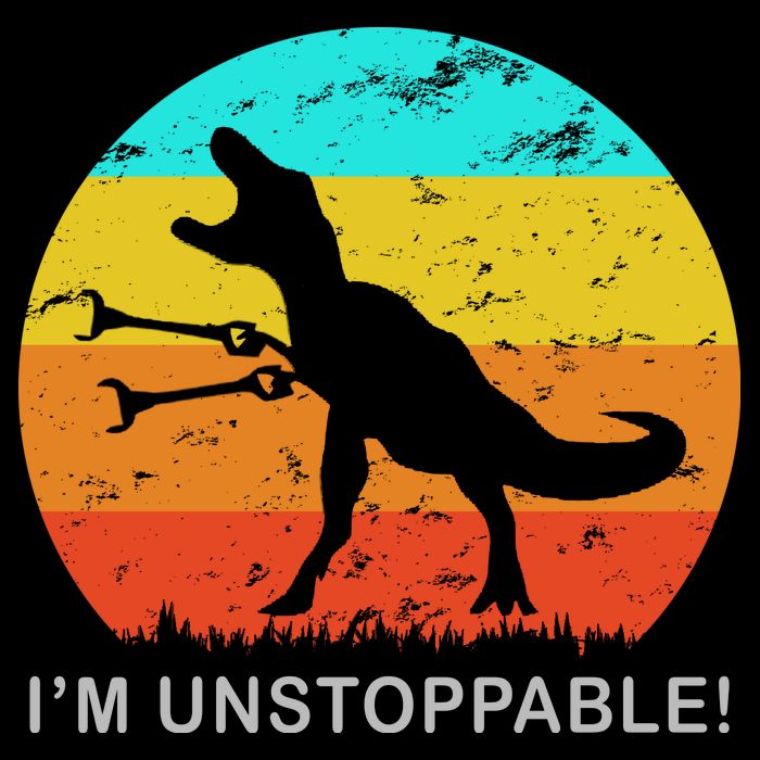 I'm Unstoppable Funny Vintage Retro TRex Doggie Tank