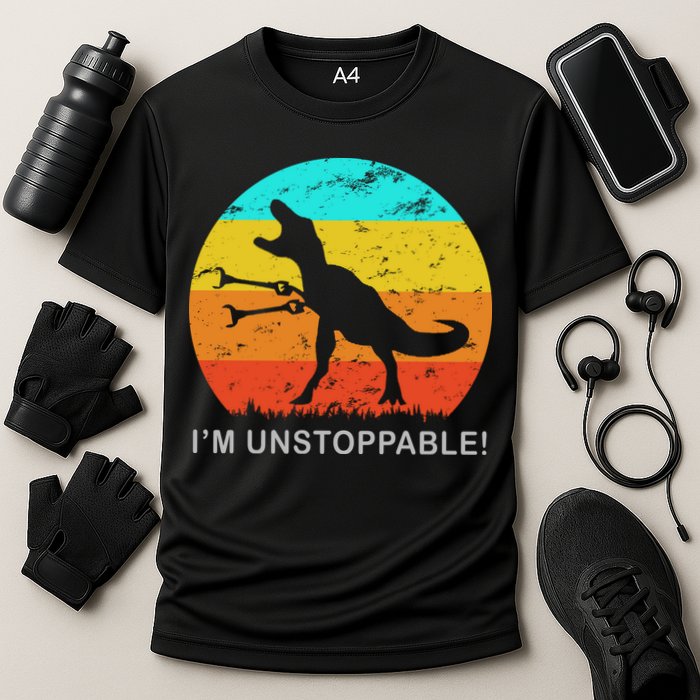 I'm Unstoppable Funny Vintage Retro TRex Performance Shirt