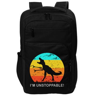 I'm Unstoppable Funny Vintage Retro TRex Impact Tech Backpack