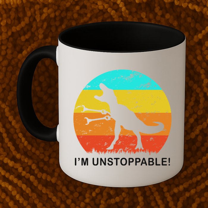 I'm Unstoppable Funny Vintage Retro TRex Mug