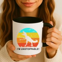 I'm Unstoppable Funny Vintage Retro TRex Mug