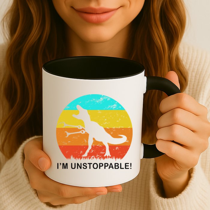 I'm Unstoppable Funny Vintage Retro TRex Mug