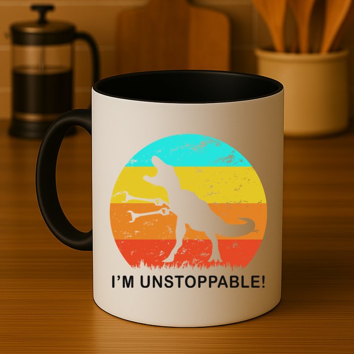 I'm Unstoppable Funny Vintage Retro TRex Mug