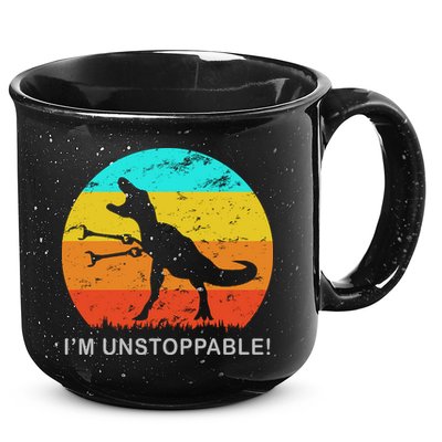 I'm Unstoppable Funny Vintage Retro TRex 15oz Campfire Ceramic Mug