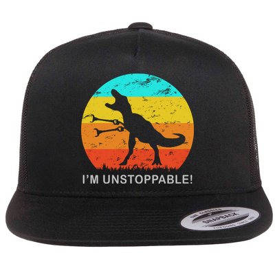 I'm Unstoppable Funny Vintage Retro TRex Flatbill Hat