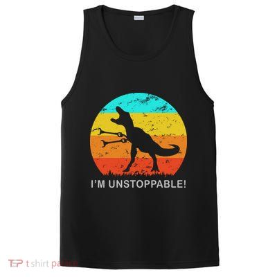 I'm Unstoppable Funny Vintage Retro TRex PosiCharge Competitor Tank