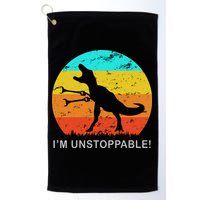 I'm Unstoppable Funny Vintage Retro TRex Golf Towel